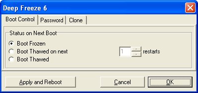 Deep Freeze Boot Control
