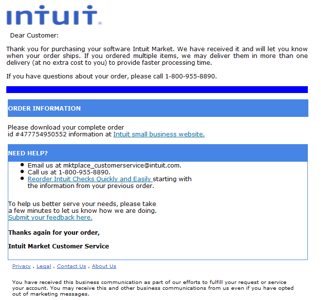 Intuit SPAM